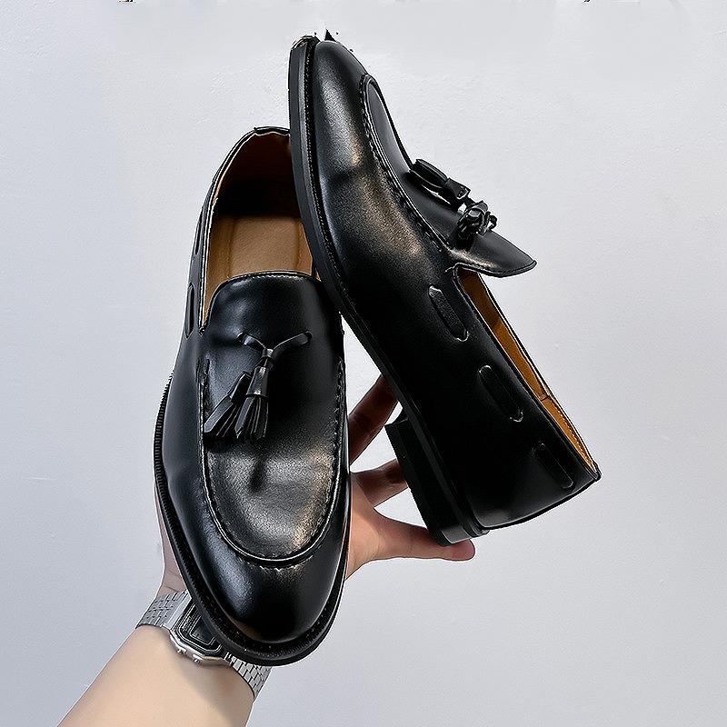 Tassel leather handmade casual leather shoes