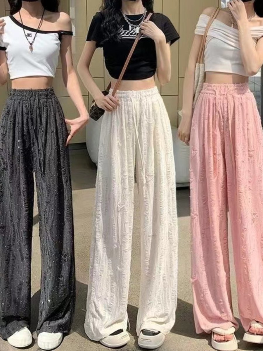 High-grade Relaxed-fit Straight-leg Wide-leg Pants