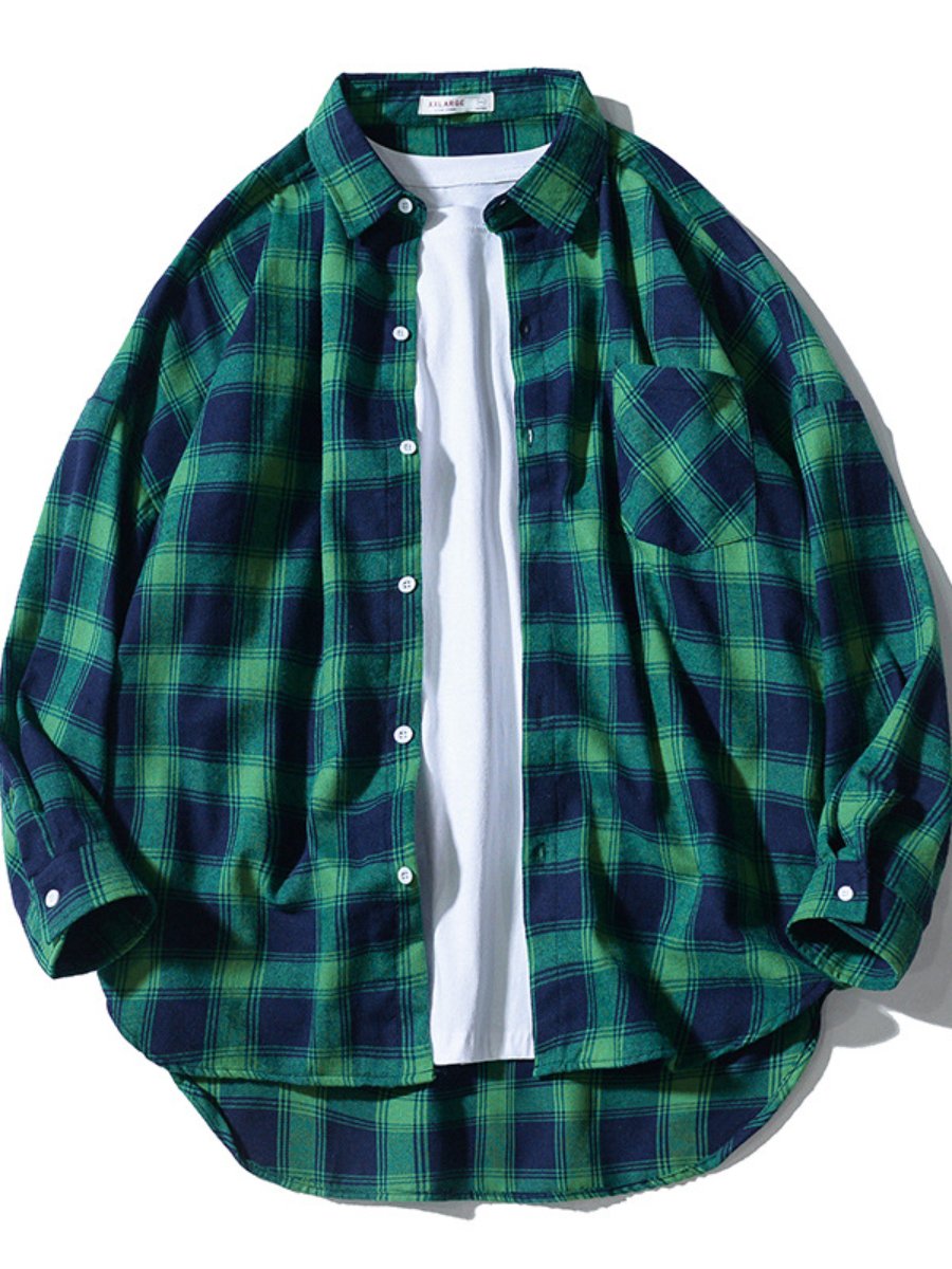 Casual plaid shirt jacket