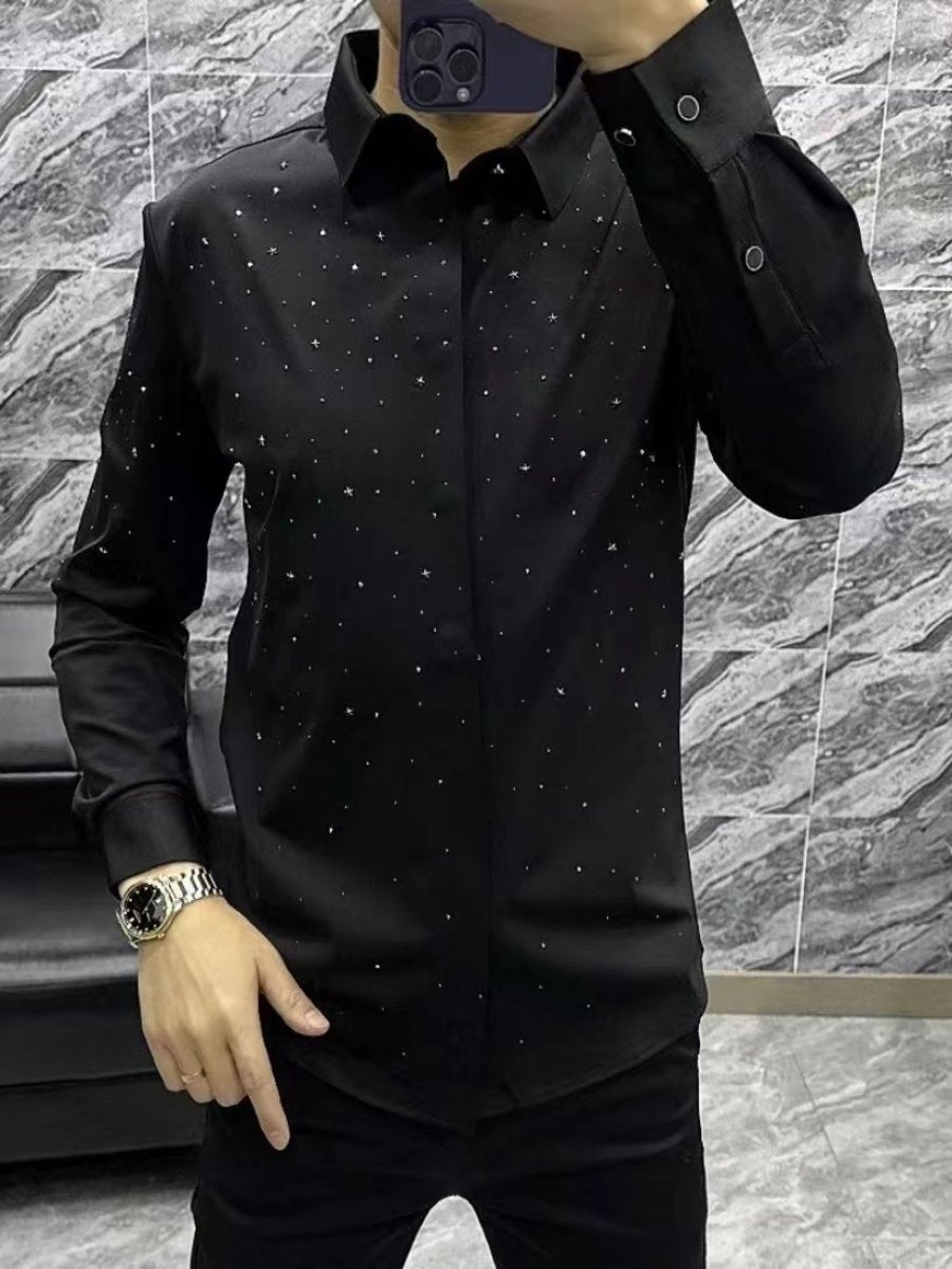 Starry slim long-sleeved shirt