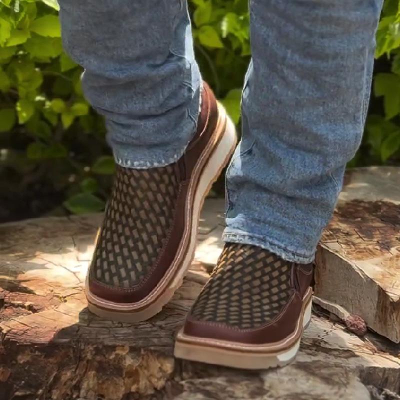 Vintage woven platform men's boots