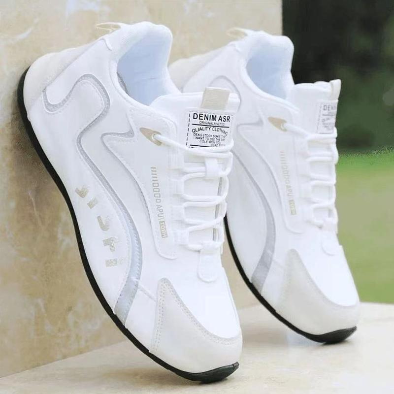 Stylish, breathable two-tone panelled casual shoes