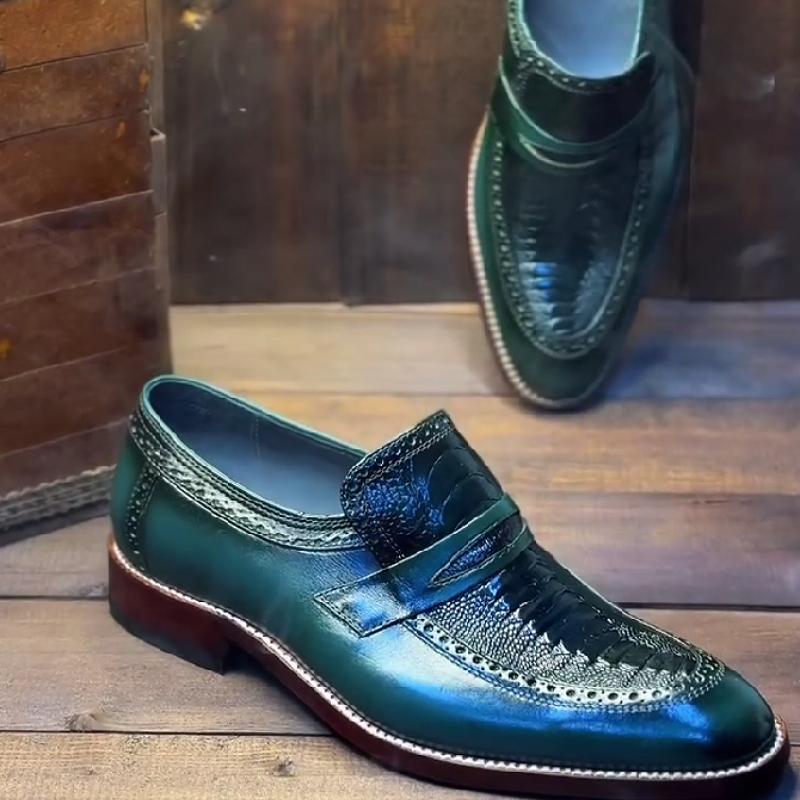 Light luxury pattern men's business leather shoes