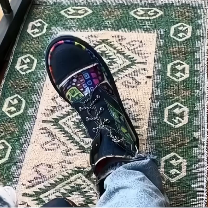 Colorful patterned fashion martin boots