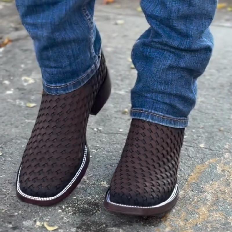 Luxurious woven casual men's boots