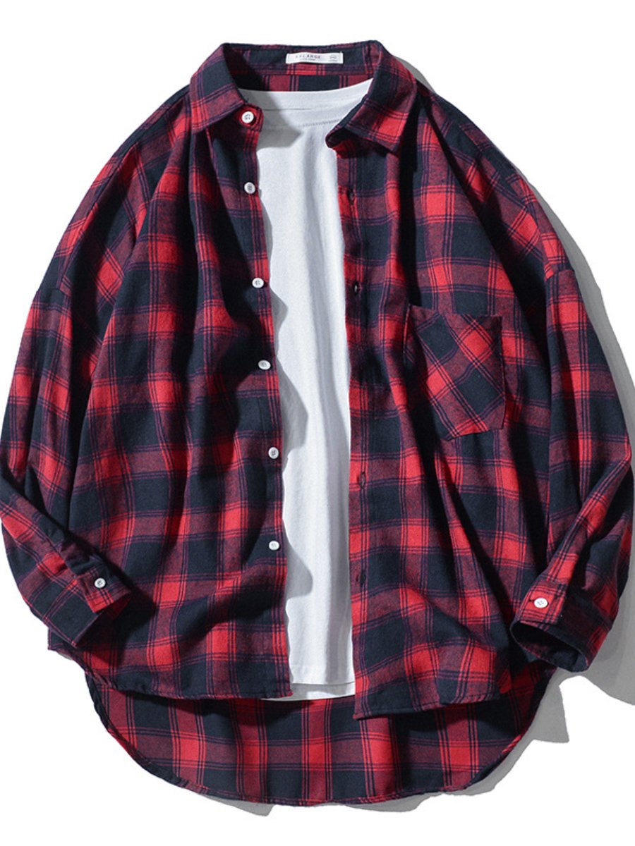 Casual plaid shirt jacket