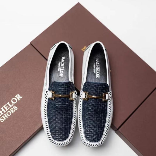 High-quality leather woven casual shoes