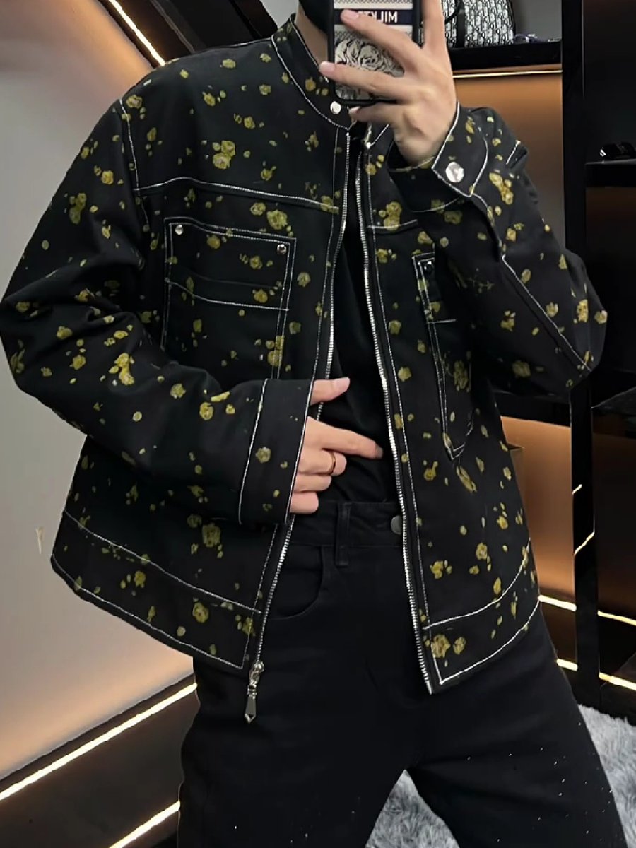 Men's jacket with trendy prints