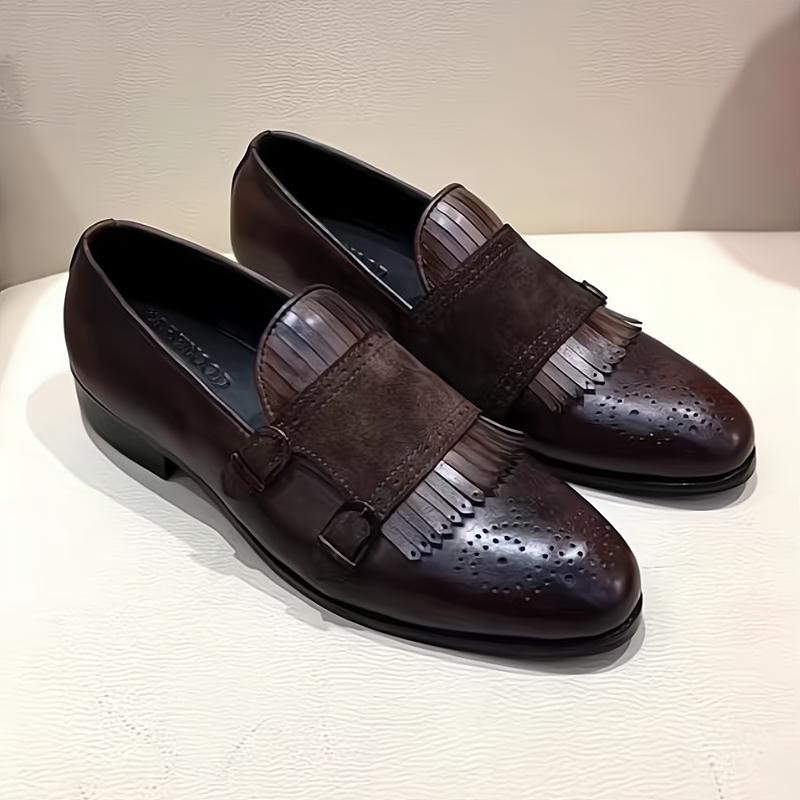 Genuine leather handmade British style men's loafers