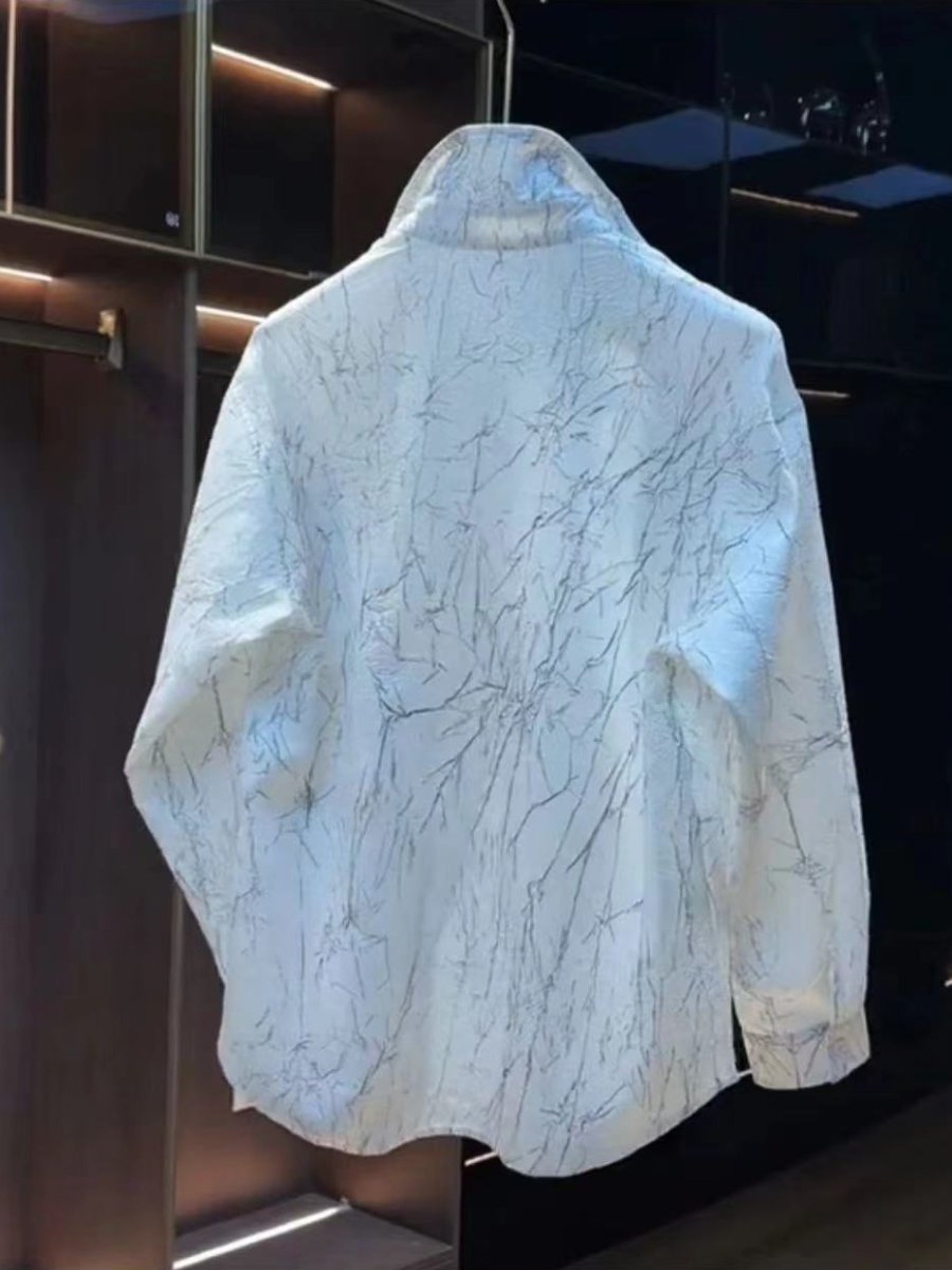 Textured cracked long-sleeved shirt