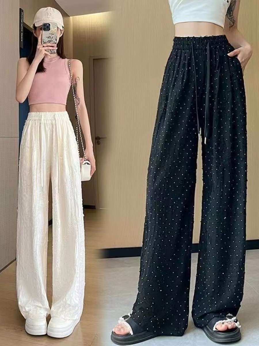 High-grade Relaxed-fit Straight-leg Wide-leg Pants