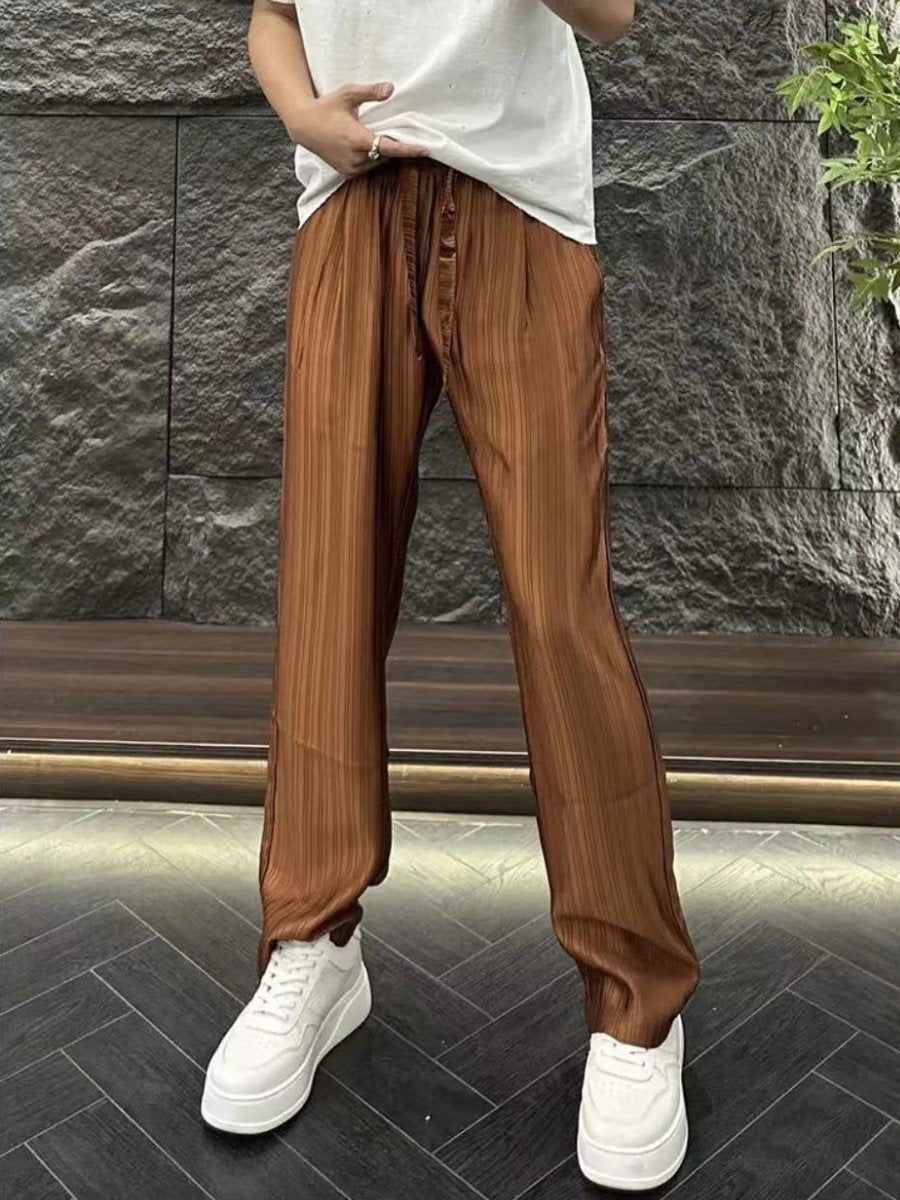 Draped striped slacks