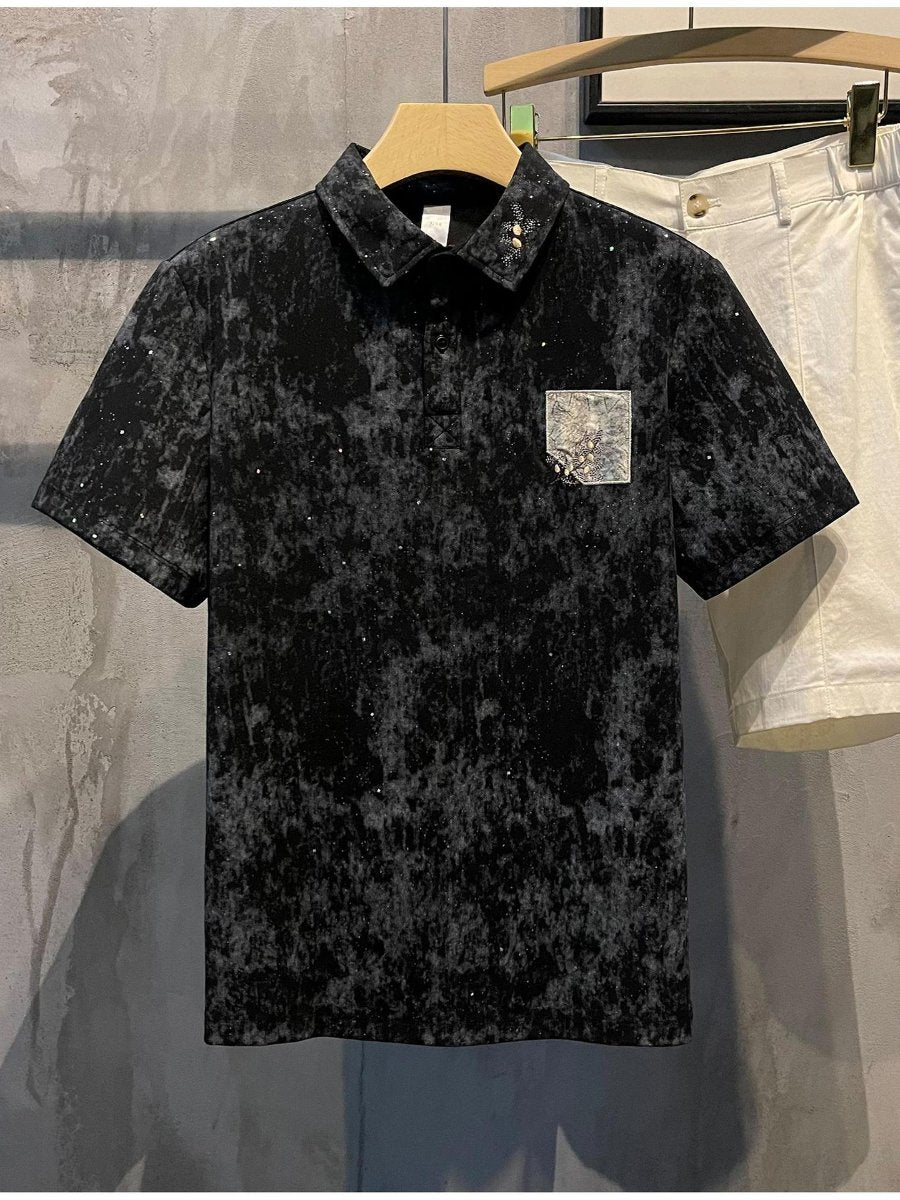 Men's Plum Blossom Embroidered Polo Shirt