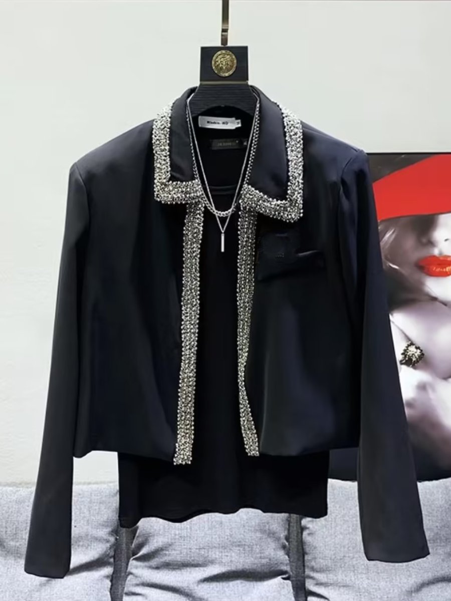 Rhinestone-panelled jacket jacket